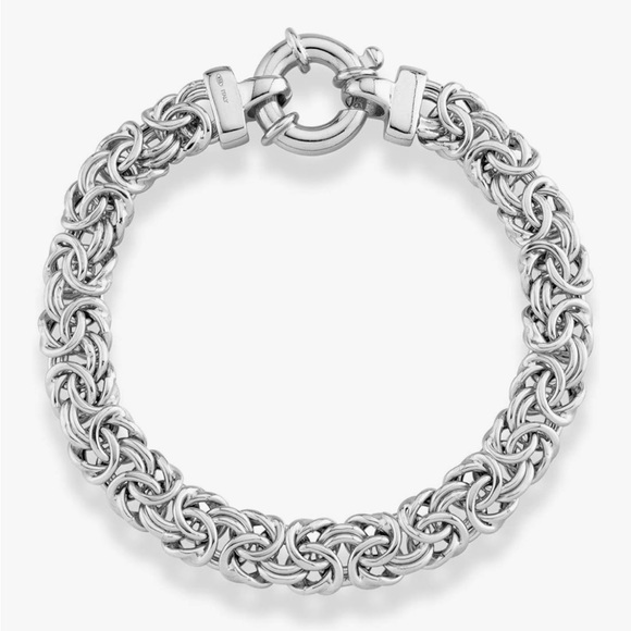 Italian 925 Sterling Silver 9mm Byzantine Bracelet for WomenHandmade in Italy